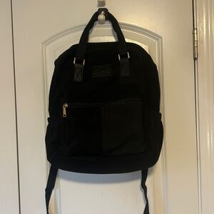 Makukke black corduroy laptop purse backpack